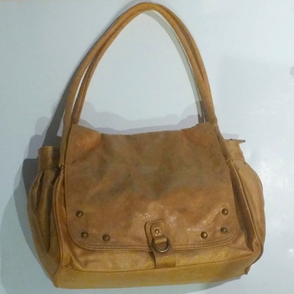 Matt & Nat gold bowling ball shoulder bag